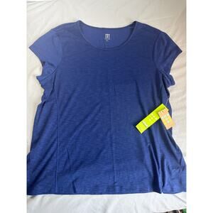 Title Nine Matahari Short Sleeve Crew Neck Tee Navy Blue XL NWT
